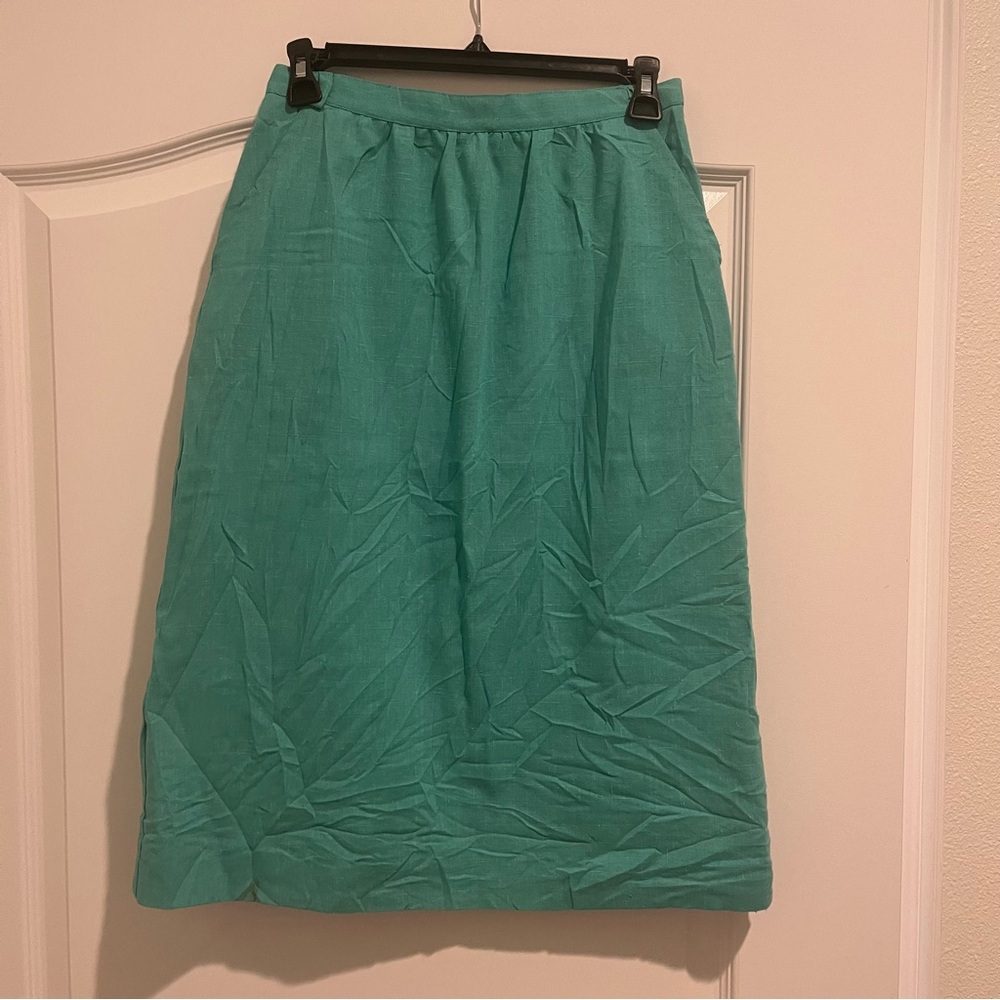 Oscar de la Renta Vibrant Green A-Line Skirt